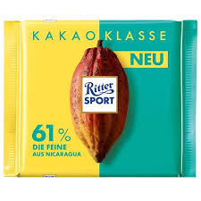 شکلات 100 گرمی ریتر اسپرت (Ritter sport) زرد، سبز - 61% تلخ