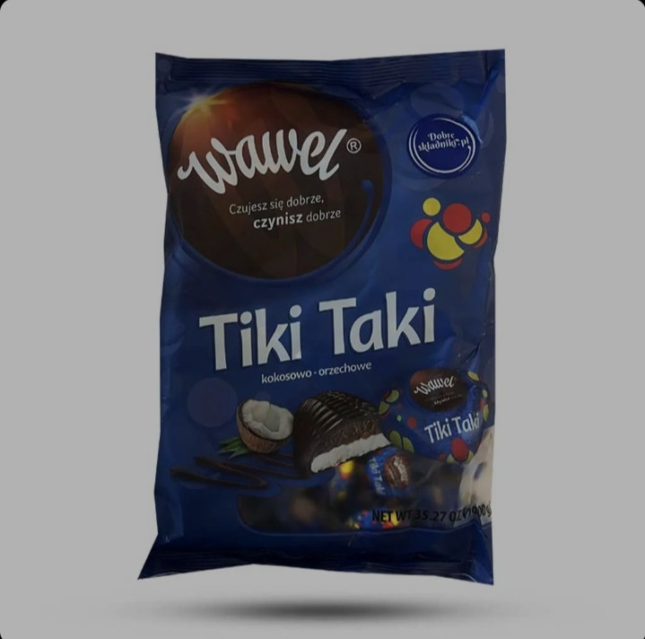 شکلات پذیرایی واول با مغز نارگیل وزن500گرم WAWEL TIKI TAKI