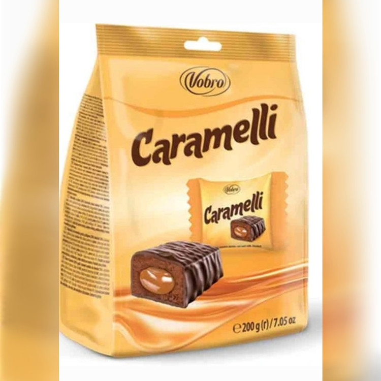 شکلات وبرو با مغز کارامل 200 گرمی Vobro chocolate with caramel core