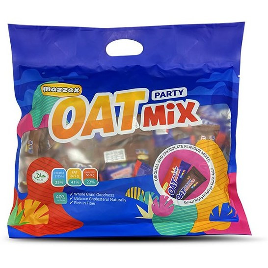شکلات غلات اوت پارتی میکس Oats party mix مدل mazzex وزن 400 گرم