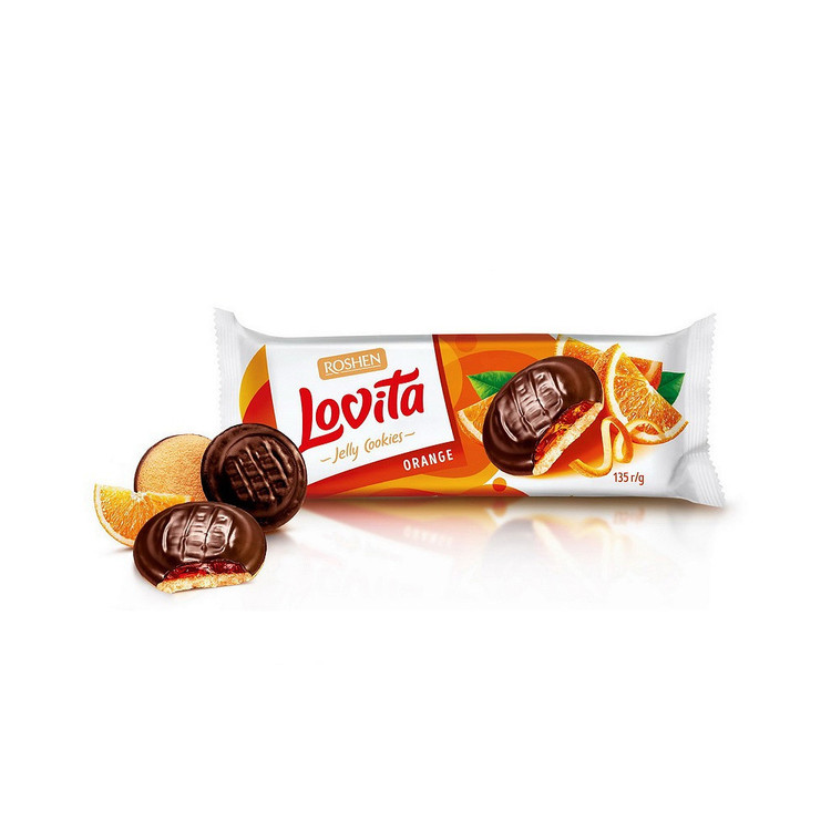 بیسکویت شکلاتی روشن لاویتا با ژله پرتقال roshen.