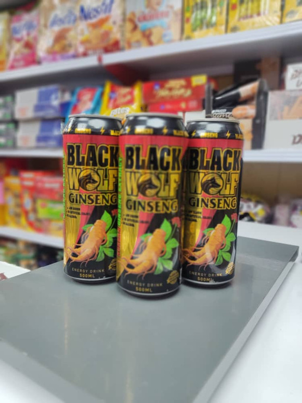 نوشیدنی انرژی زا جینسینگ دار بلک وولف 500 میلی Black wolf ginseng