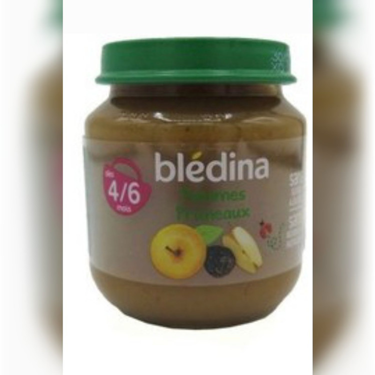 پوره میوه سیب و آلو 125گرمی بلدین Bledine باکس ۱۲ تایی