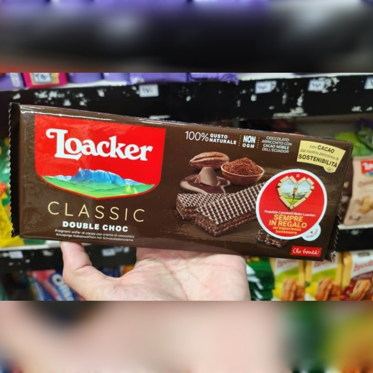 ویفر شکلاتی با کرم شکلات ( دبل چالکت) 150 گرم لواکر – loacker