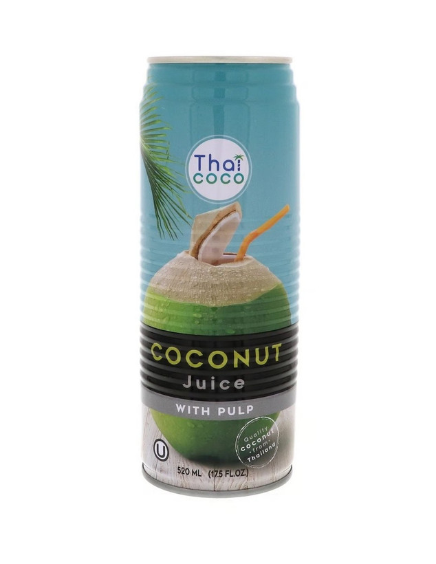 آب نارگیل با پالپ تایلندی تای کوکو 520 میل Thai Coco Coconut Juice with Pulp