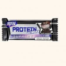 پروتئین بار کرانچی سوپریم شکلات تلخ مدل Muscle Station supreme (40 گرم) ا Muscle Station supreme