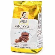 کوکی شکلاتی مغزدار کرمی ویچنزی (۲۲۵ گرم )vicenzi minivoglie