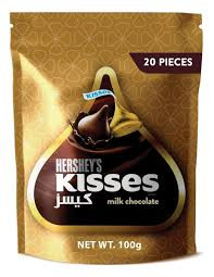 شکلات هرشیز کیسز شکلات شیری (100 گرم) Hersheys kisses