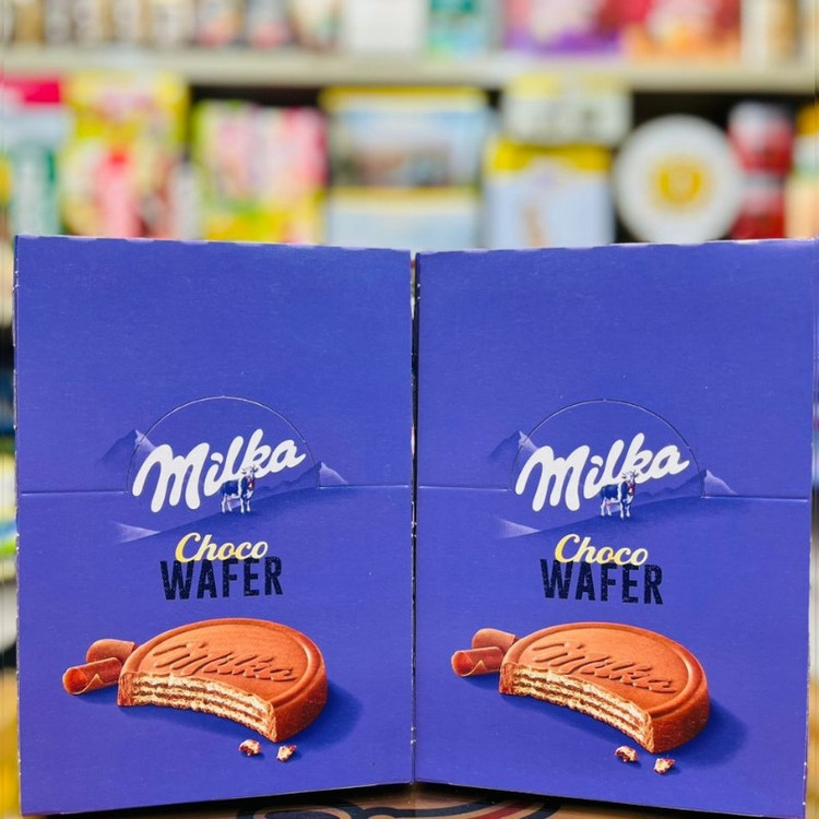 شکلات سکه ای چوکو ویفر میلکا milka choco wafer وزن ۳۰ گرم باکس ۳۰ عددی اصل