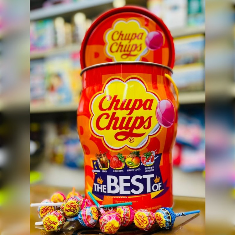 آبنبات چوبی چاپا چاپس chupa chups بشکه ای یک عددی