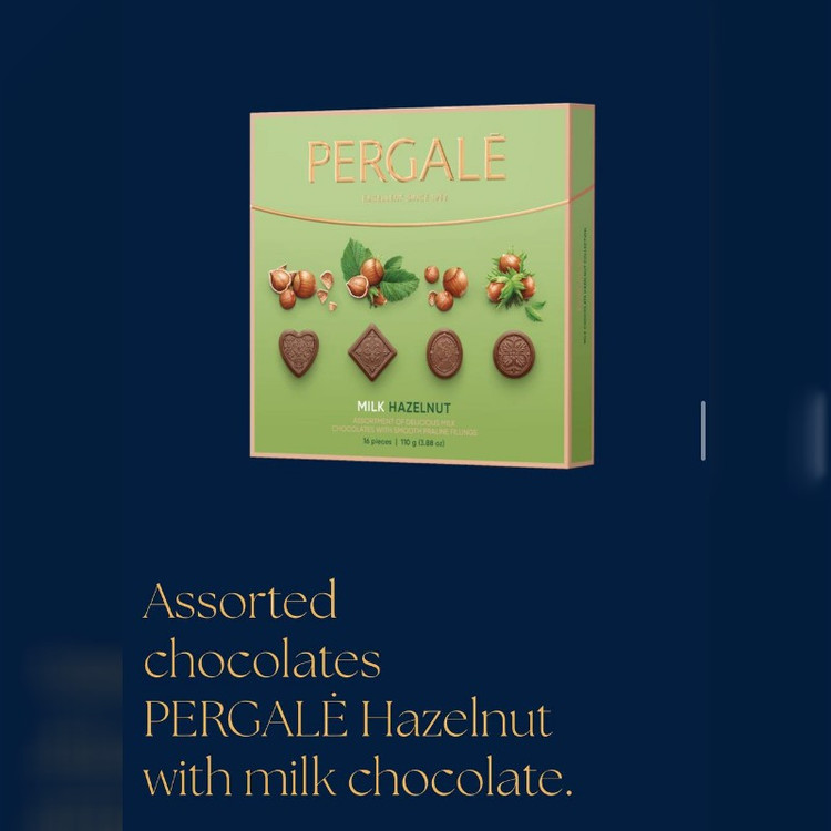 شکلات کادویی پرگاله 113 گرم با طعم شیر فندوق, pergale