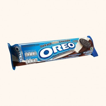 بیسکویت کرمدار OREO با کرم شکلات سفید و شکلات تلخ