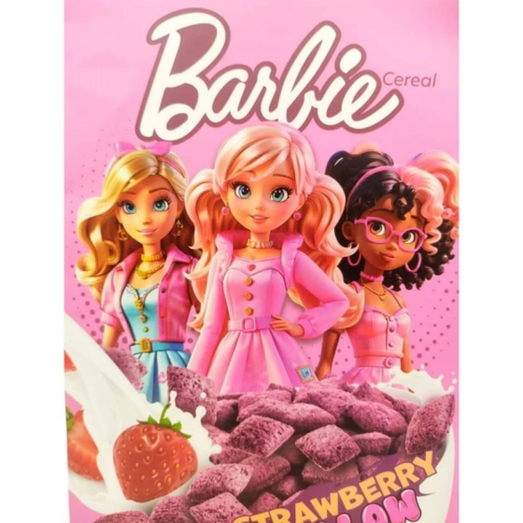کورن فلکس بالشتی باربی با طعم توت فرنگی (۳۳۵ گرم) barbie