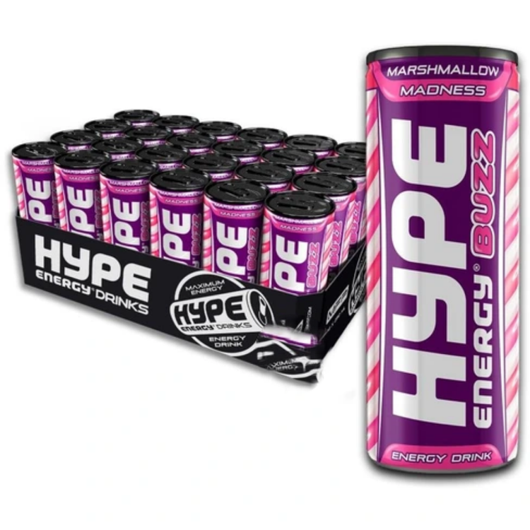 نوشیدنی انرژی زا هایپ Hype Energy Buzz با طعم مارشمالو 250 میل باکس 24 تایی