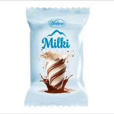 شکلات با طعم شیر میلکی به همراه روکش شکلات شیری وبرو Vobro Milki Chocolate with milk Chocolate Coating یک کیلویی