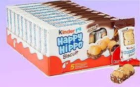بیسکویت مغزدار فندقی هپی هیپو کیندر (kinder) بسته 5عددی باکس 10 عددی