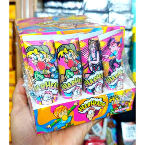 آدامس بادکنکی تیوپی ترش وارهدز باکس 20 عددی warheads