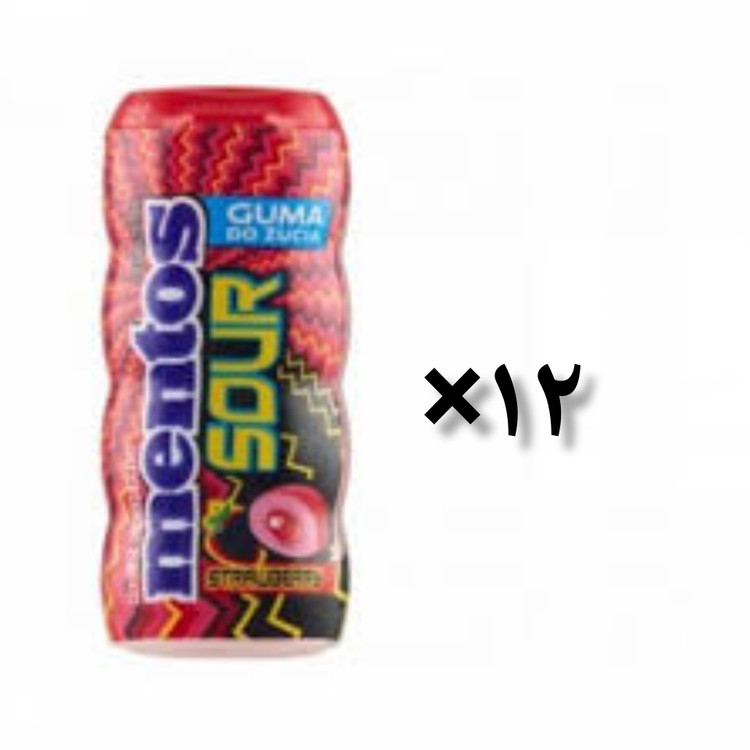 آدامس مغزدار منتوس ترش توت فرنگی 30 گرم Mentos