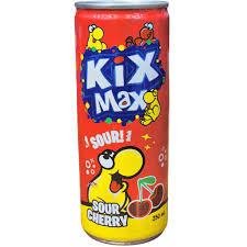 نوشیدنی گازدار کیکس مکس با طعم آلبالو 250 میل kixmax