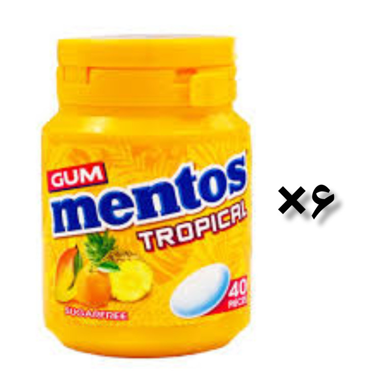 آدامس منتوس میوه های استوایی باکس 6 تایی mentos