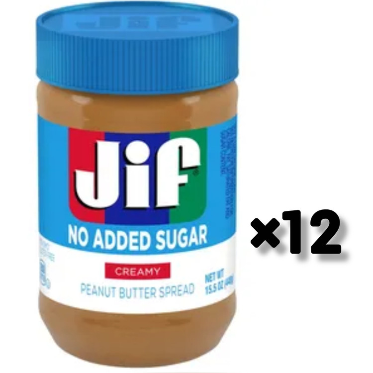 کره بادام زمینی جیف آبی بدون شکر Jif Creamy : وزن 454 گرم باکس ۱۲ تایی