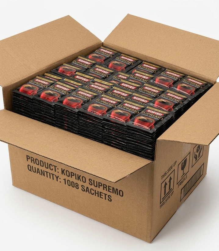 ساشه قهوه فوری کوپیکو Kopiko مدل Supremo کارتن 1008 عددی