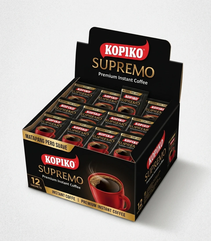 ساشه قهوه فوری کوپیکو Supremo kopiko مدل 12 بسته 12 تایی