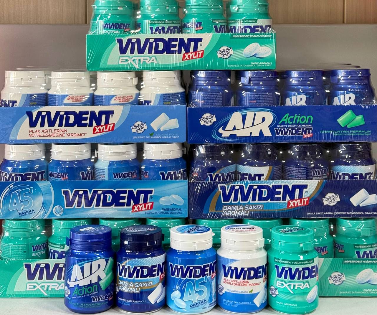 آدامس ویویدنت vivident اصل بسته 12 تایی کارتن 5 ععددی  در5 طعم