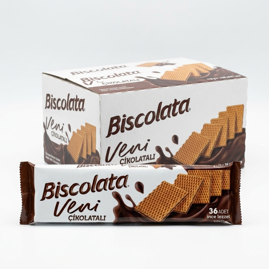 ویفر بیسکولاتا Biscolata کرم فندقی  110 گرم  بسته 24 تایی