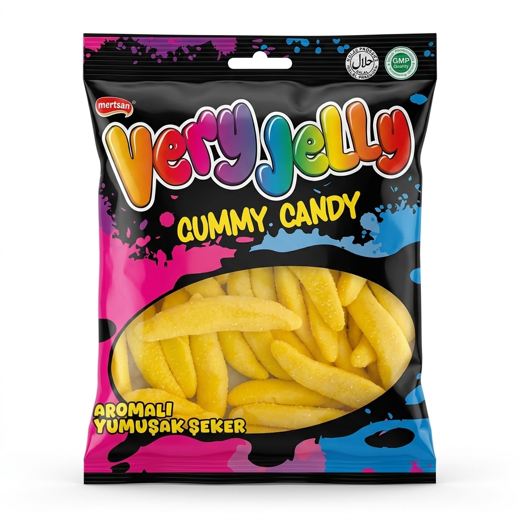 پاستیل طرح موزی وری جلی (very jelly) بسته یک کیلویی