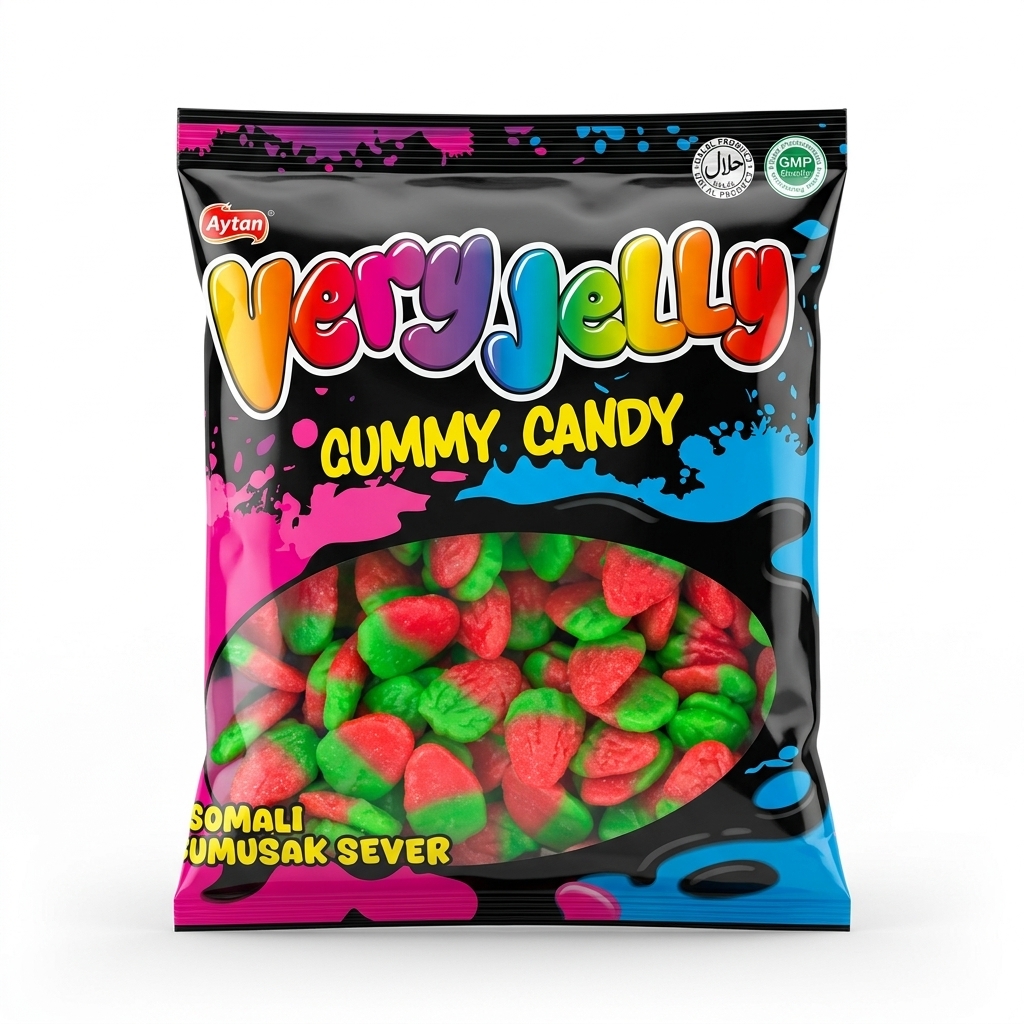 پاستیل طرح توت فرنگی وری جلی (very jelly) بسته یک کیلویی