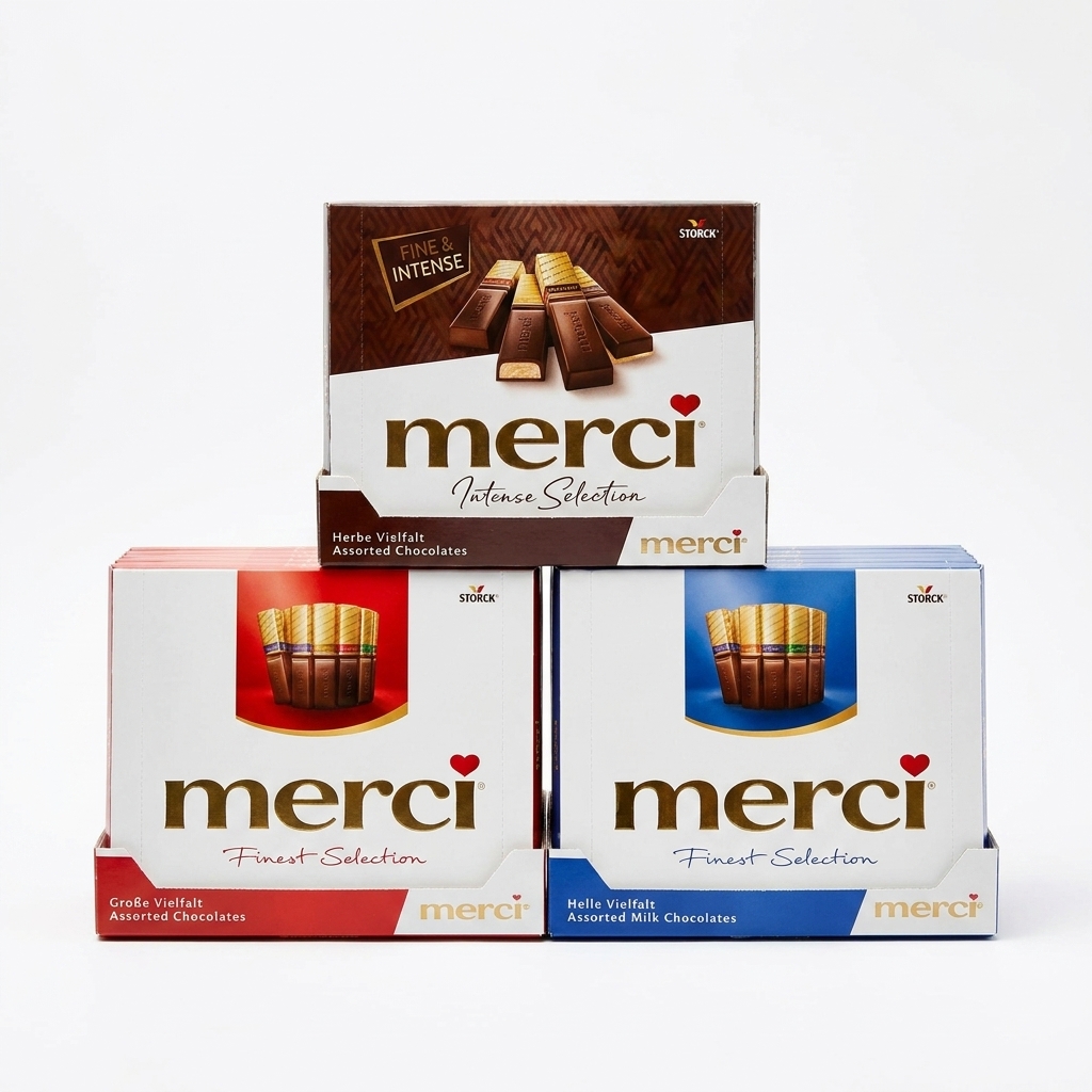 شکلات 250 گرم مرسی  3بسته 8 عددی merci