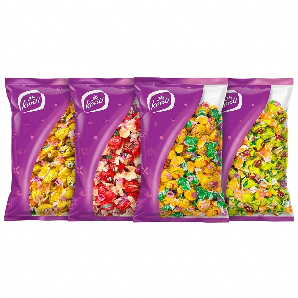 پاستیل مغز ژله ای کنتی با 4 طعم  کارتن 4 کیلویی