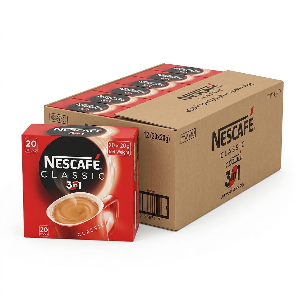 کافی میکس نسکافه کلاسیک 3در1 عمده 12 بسته 24 عددیNescafe