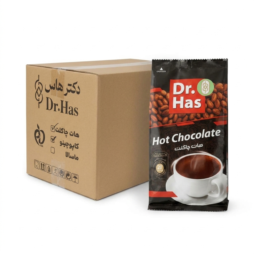 هات چاکلت دکتر هاس عمده ۱۸ بسته ۲۰ عددی