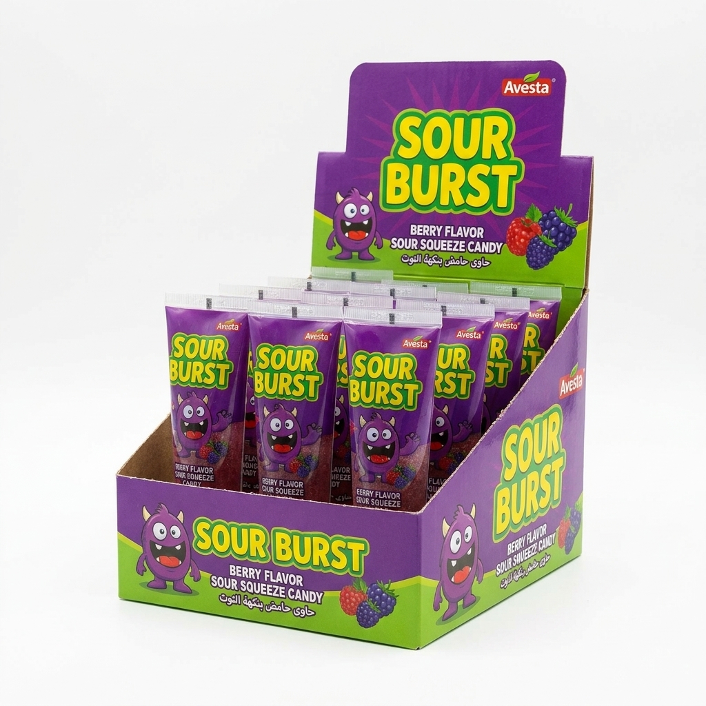 آبنبات ترش ژله تیوپی sour burst
