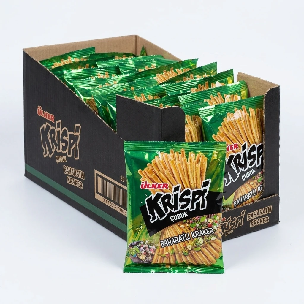 چوب شور ادویه‌ای اولکر Krispi Çubuk Baharatlı وزن 43 گرم